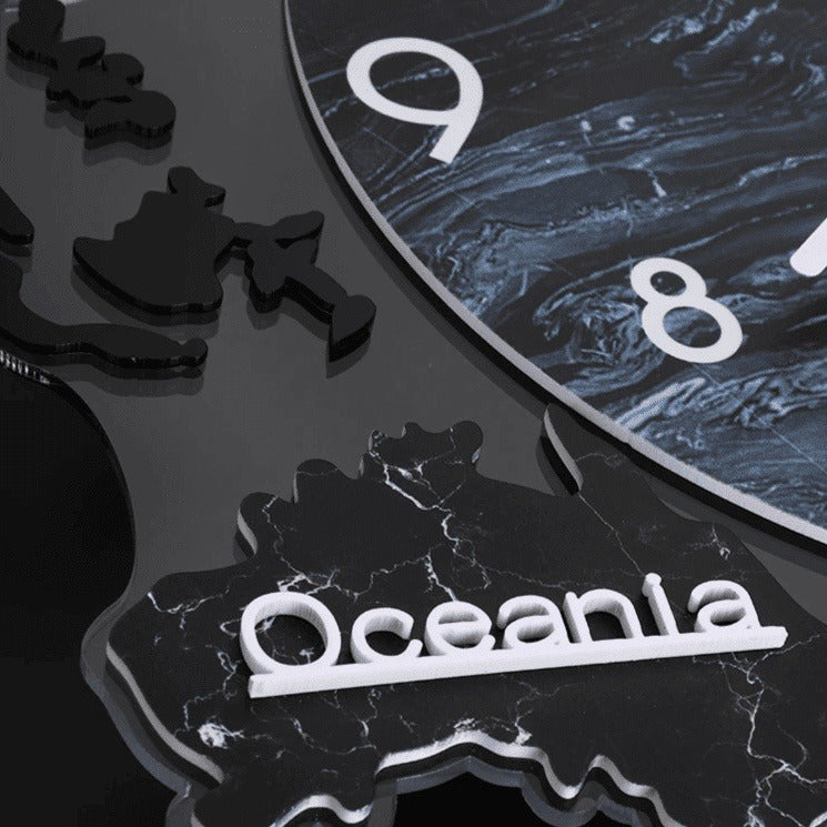 World Map DIY Minimalist Wall Decor Clock - Modern & Personalized Home Decor Accessory