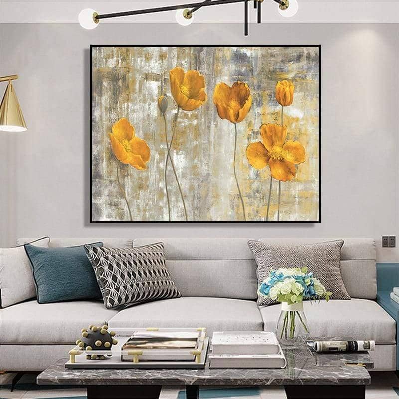 Yellow Flower Hand-Painted Canvas Wall Art - Vibrant & Artistic HomeDecor Accessory