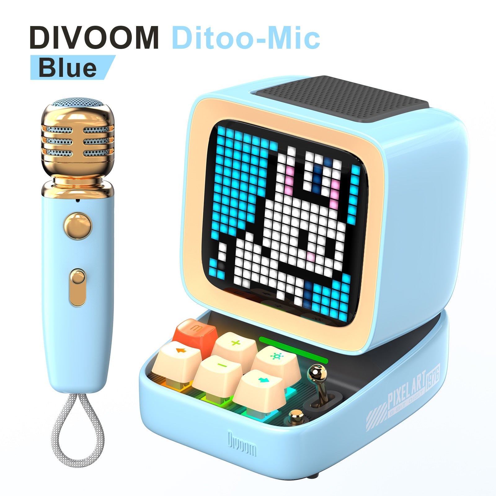 Divoom Ditoo-Mic Pixel Art Bluetooth Speaker - Karaoke and Portable Audio