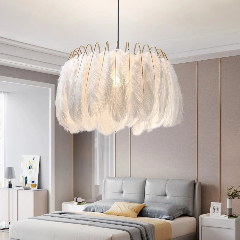 Feathered Elegance Chandelier Lamp