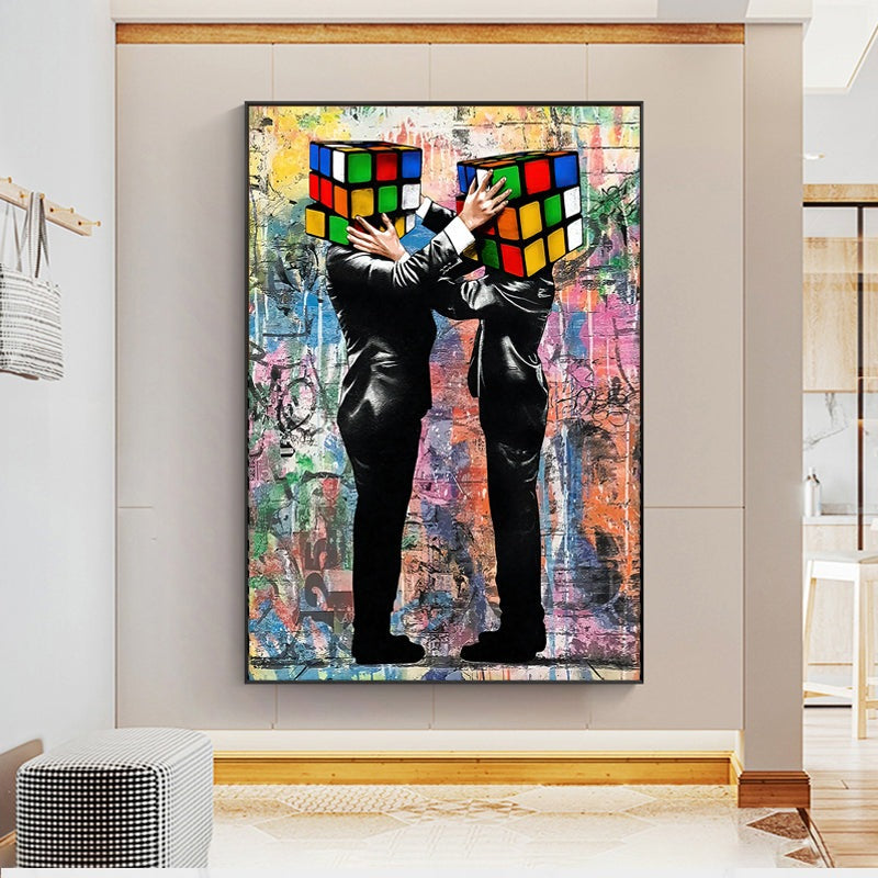 Graffiti Love: Rubik's Cube Hug