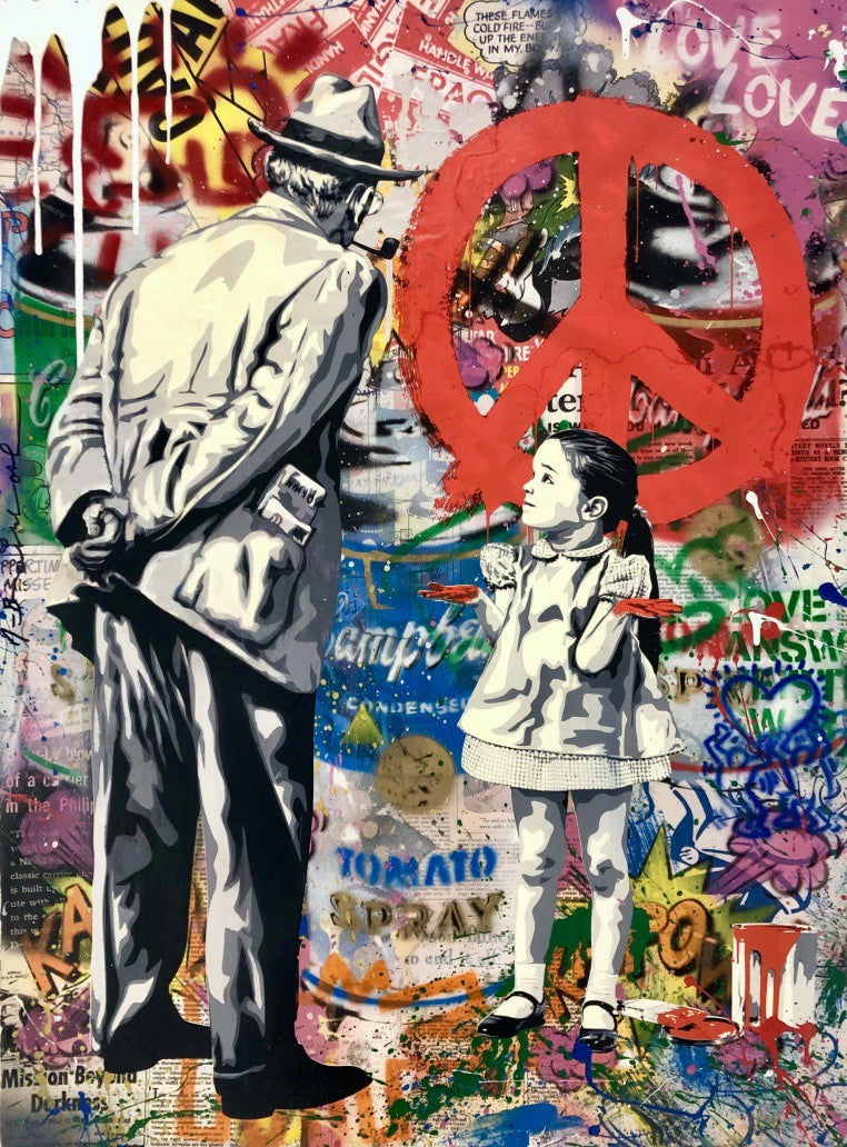 Peaceful Rebel: Banksy-Inspired Girl Street Art