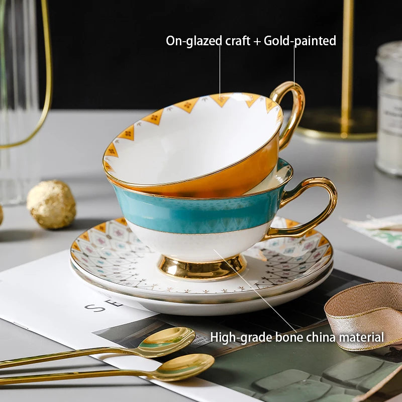 Regal Elegance: Royal Gold-Plated British Tea Cup Set
