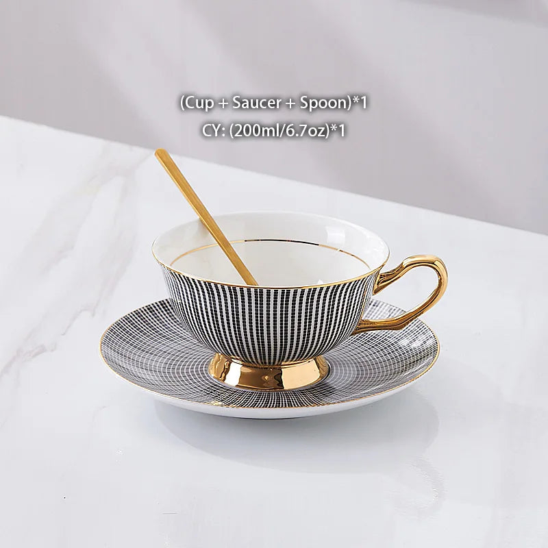 Regal Finery: Elegant Porcelain Tea Cup Set