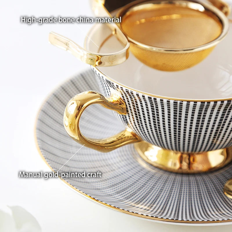 Regal Finery: Elegant Porcelain Tea Cup Set