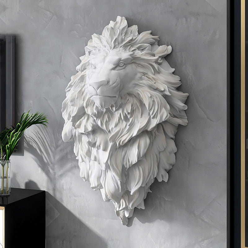 Roaring Majesty: 3D Lion Head Wall Decor 