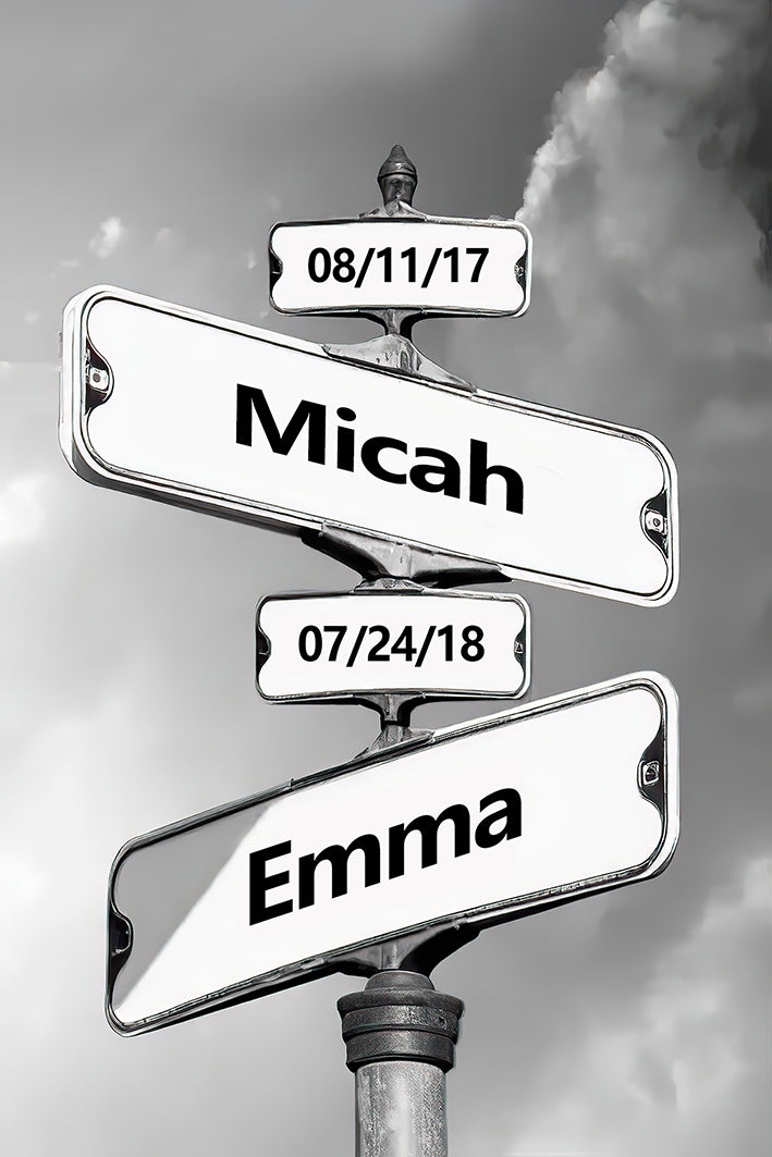 Streets Sign of Memories: Personalized Names & Dates