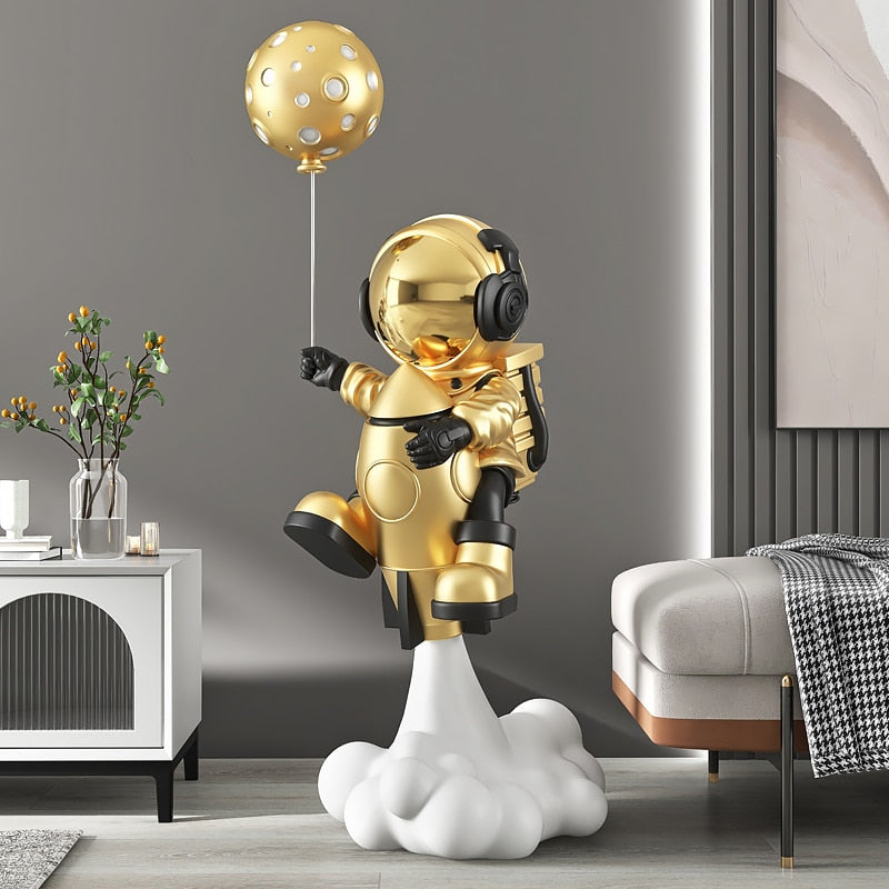 130cm Rocket Astronaut Statue - Bold Living Room Decor