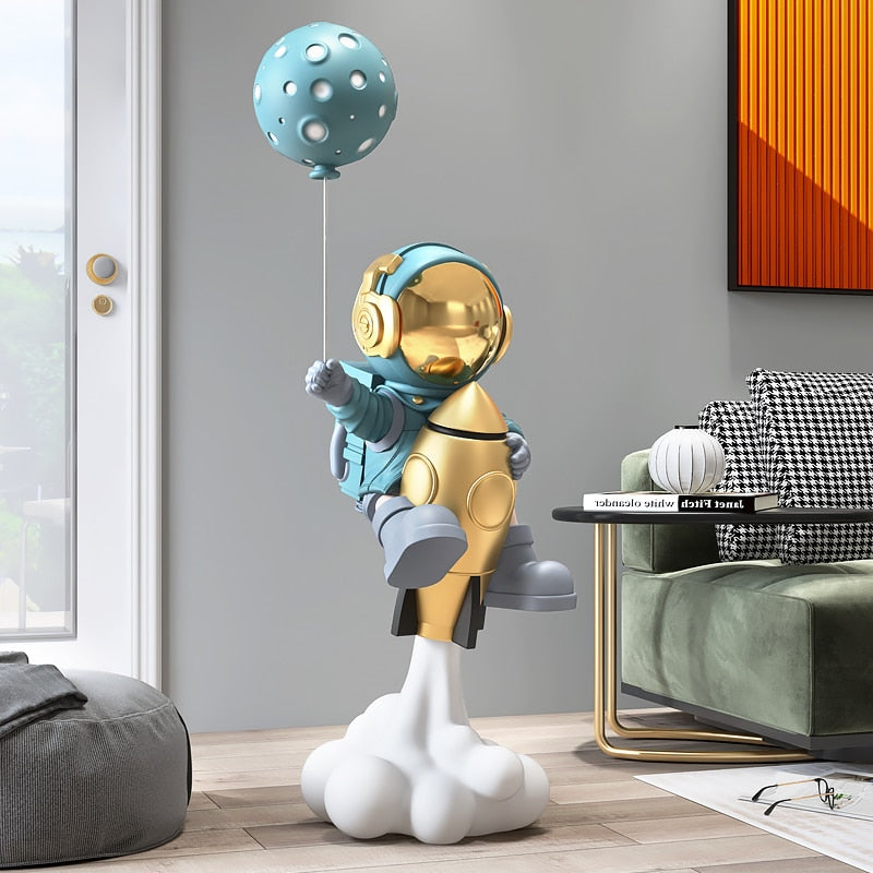 130cm Rocket Astronaut Statue - Bold Living Room Decor