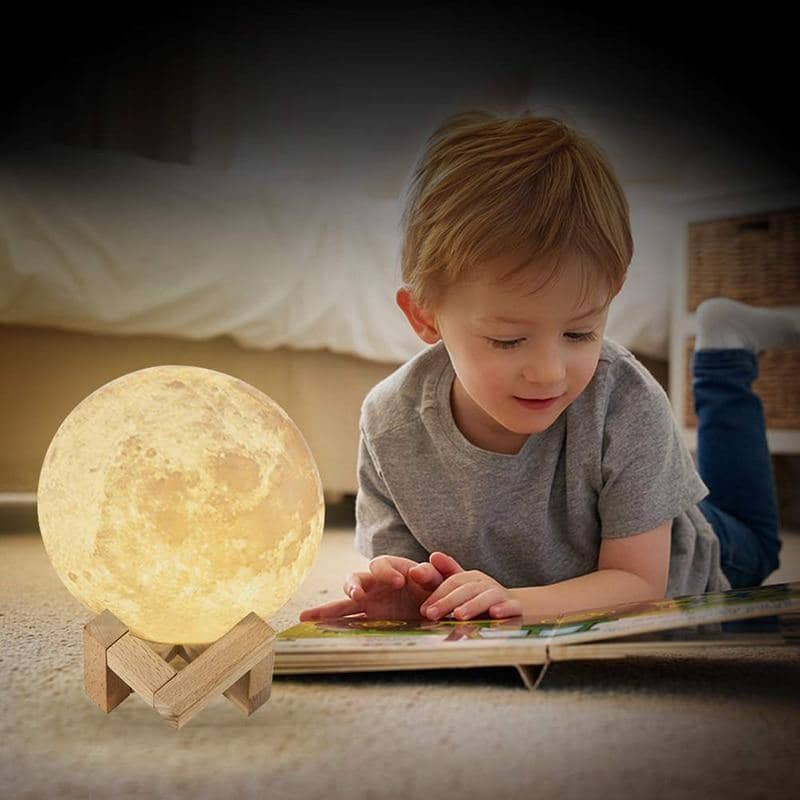 3D Printed Moon Lamp - LED Decor, Light Up Your Night