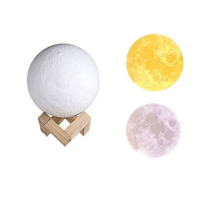3D Printed Moon Lamp - LED Decor, Light Up Your Night