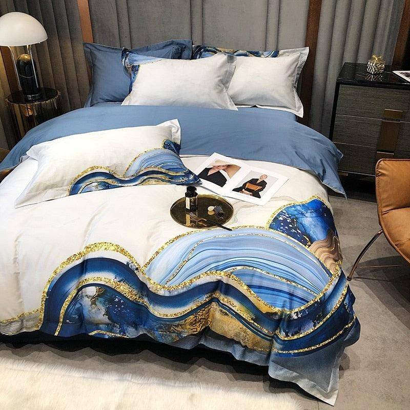 Abstract Egyptian Cotton Duvet Cover Set - Luxurious Touch of Style for Your Bedroom