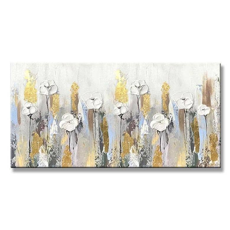 AbstractFlower Field Art Canvas Print - Hand-Painted Wall Decor for Your Space