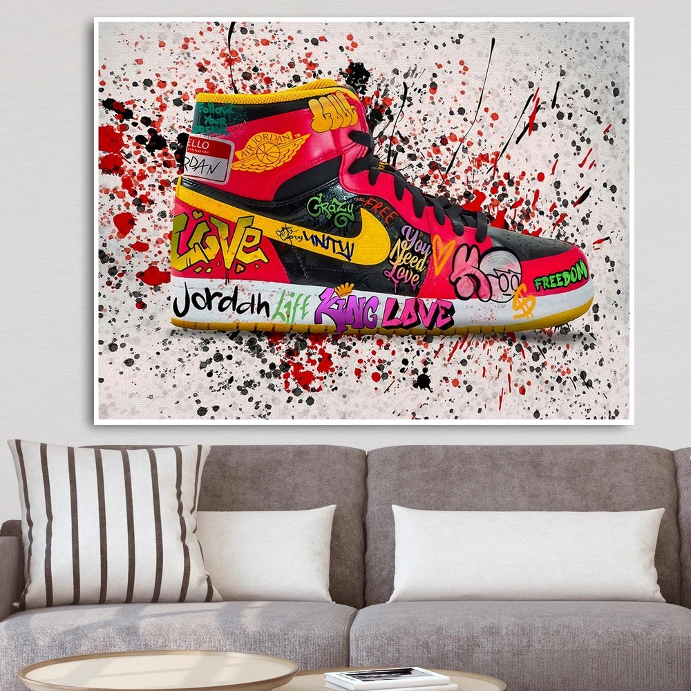 Air Jordan 1: Vibrant Graffiti Splash Sneaker