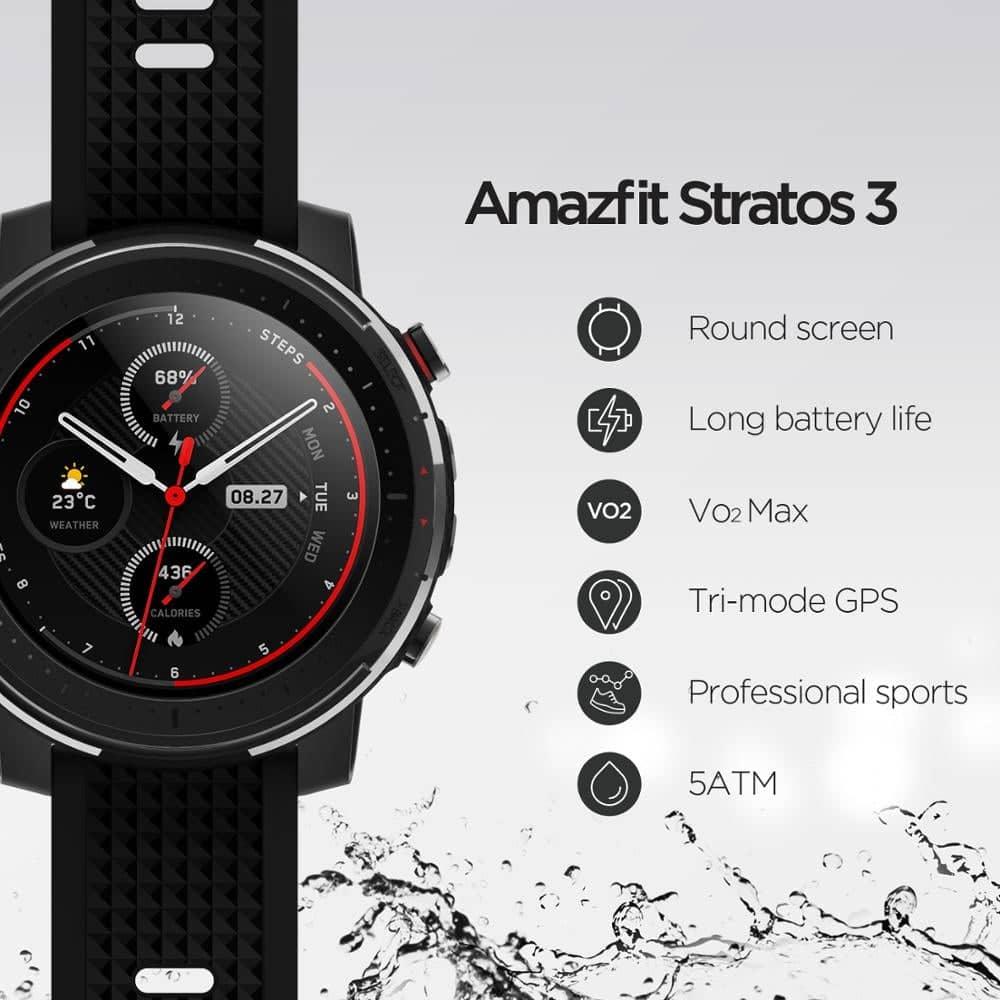 Amazfit Stratos 3 GPS Smartwatch - Professional GPS Sports