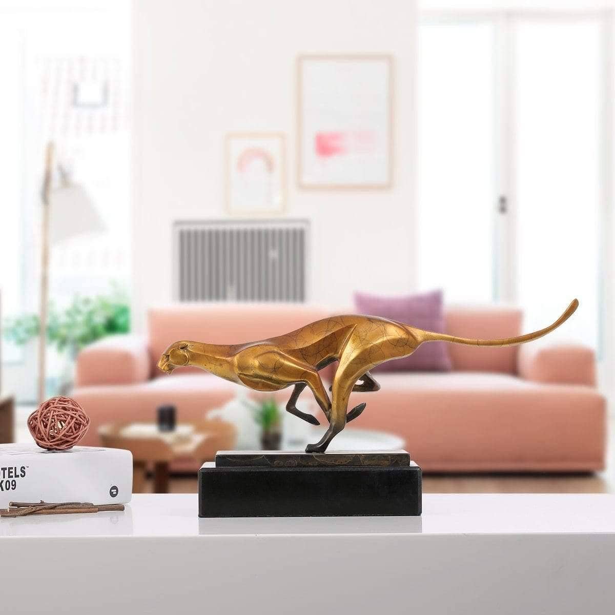 Artificial Bronze Leopard Modern Home Decor - Unique and Stylish Wildlife Touch
