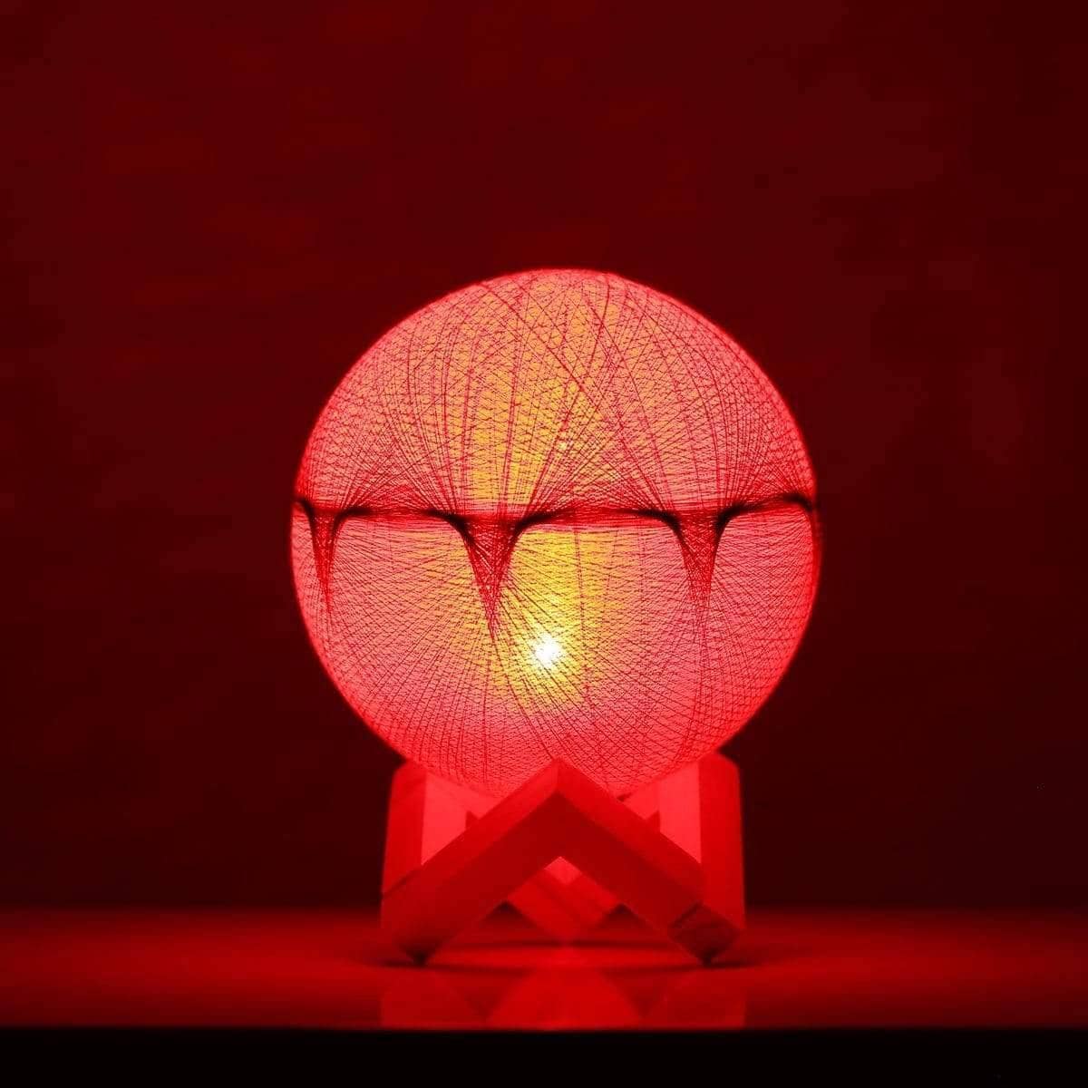 Artisan-Crafted Woolen Yarn Lunar Lamp: Soft Glow and Decorative Delight