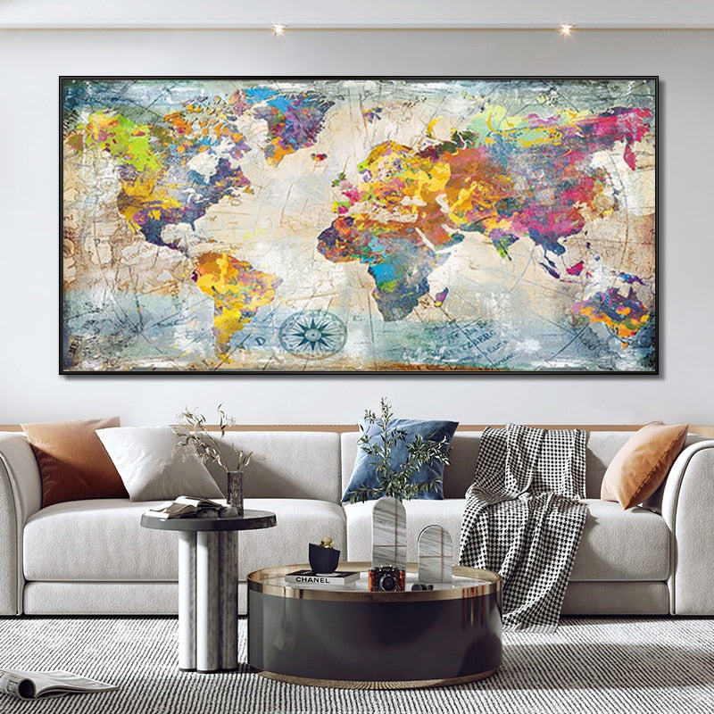 Artistic Global Connections: Modern Colorful World Map