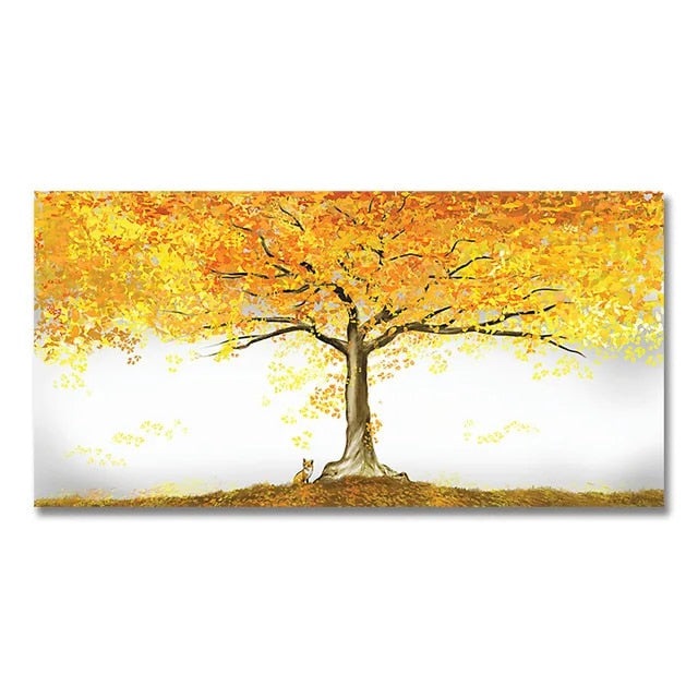 Autumn Splendor: Fall Golden Tree
