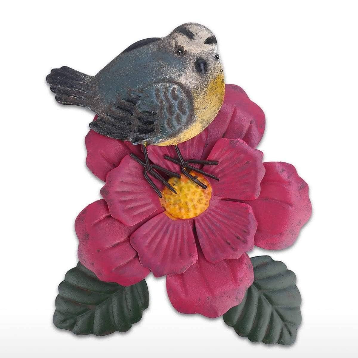 Bird & Flower Garden Stake - Charm for Your Garden Decor