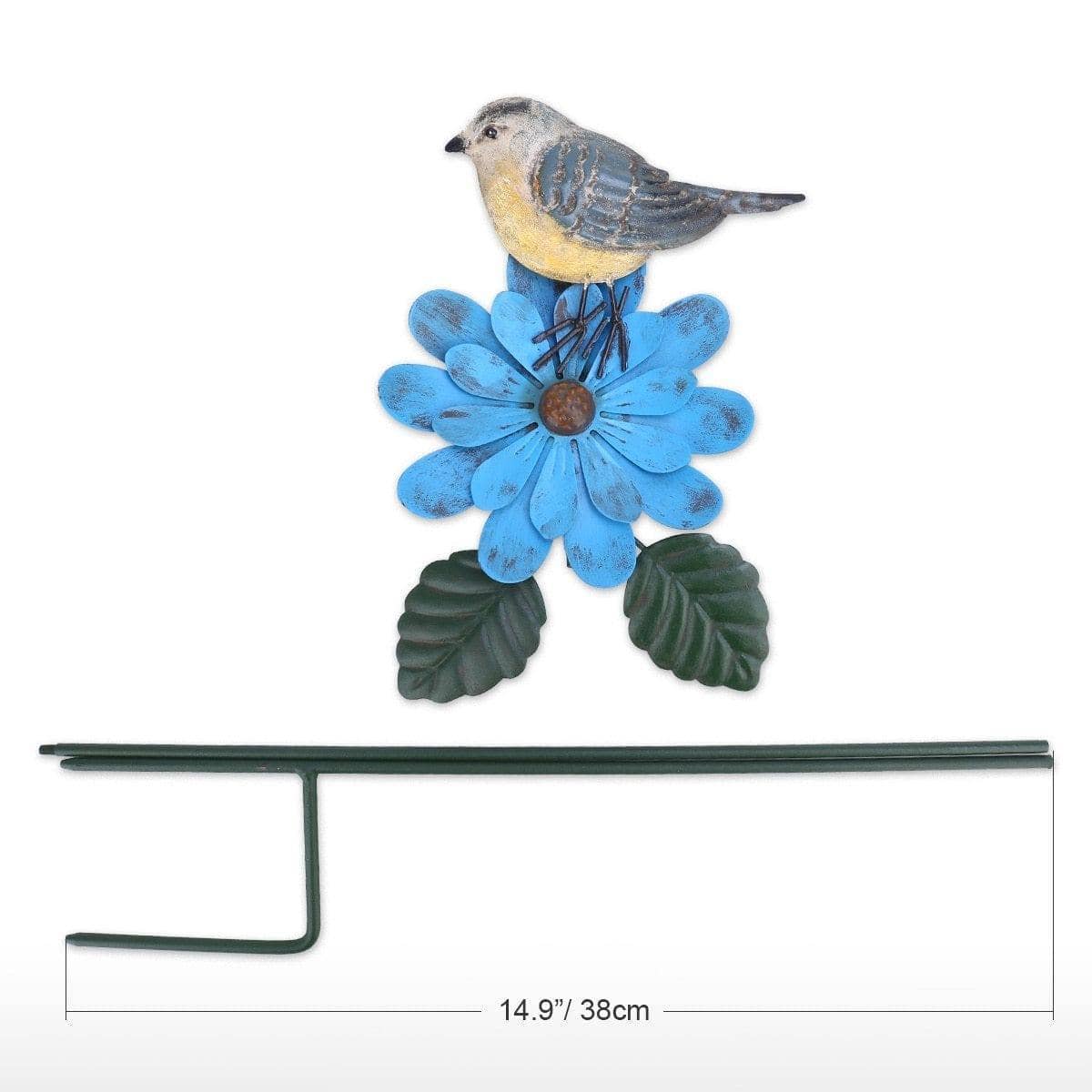 Bird & Flower Garden Stake - Charm for Your Garden Decor