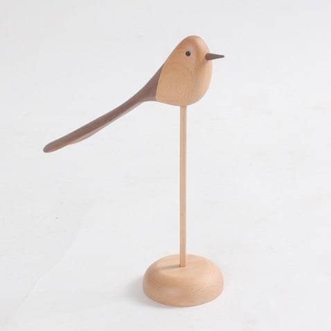 Carving Wood Bird Puppet Home Decor - Playful Touch for Your Space