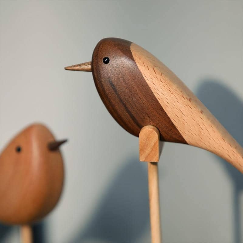 Carving Wood Bird Puppet Home Decor - Playful Touch for Your Space