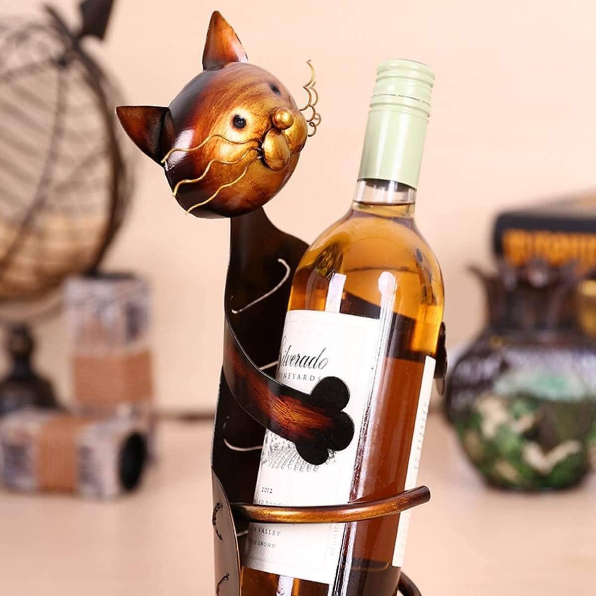Cat Hug Wine Bottle Holder Rack - Cozy Up with Your Favorite Wine