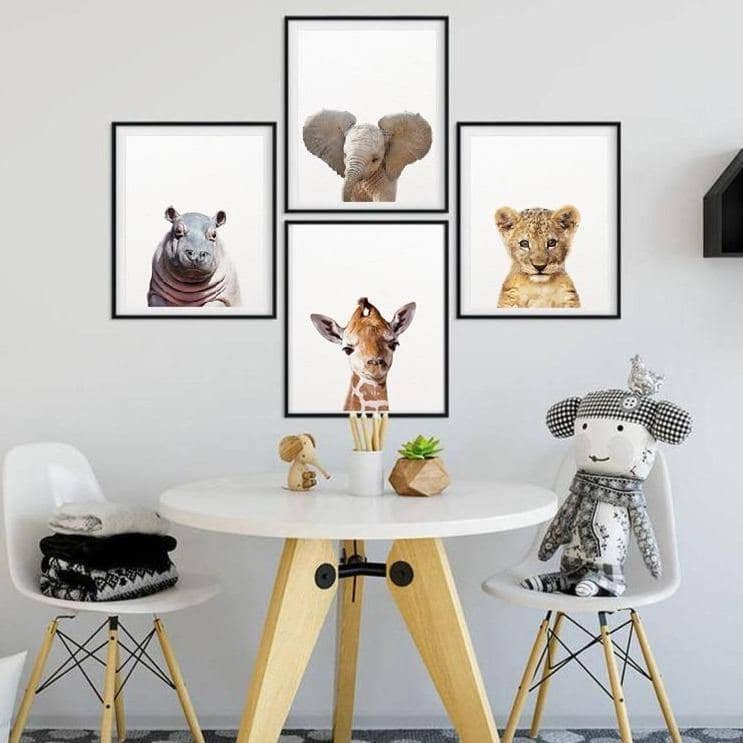 Charming Baby Cute Animals: Decorate Your Baby's Room Wall Poster