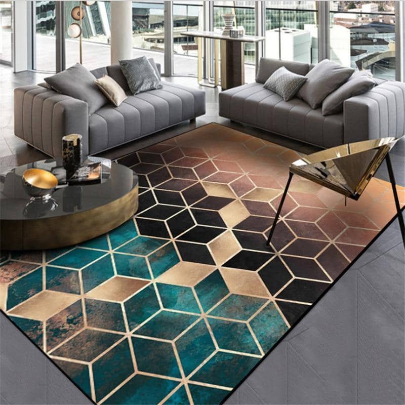 Chic Geometric Line Area Rug - Modern Living Room Decor