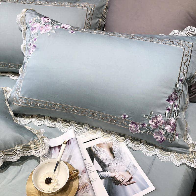Classical Embroidery Egyptian Cotton King Queen Size Bedding Set - Timeless & Luxurious