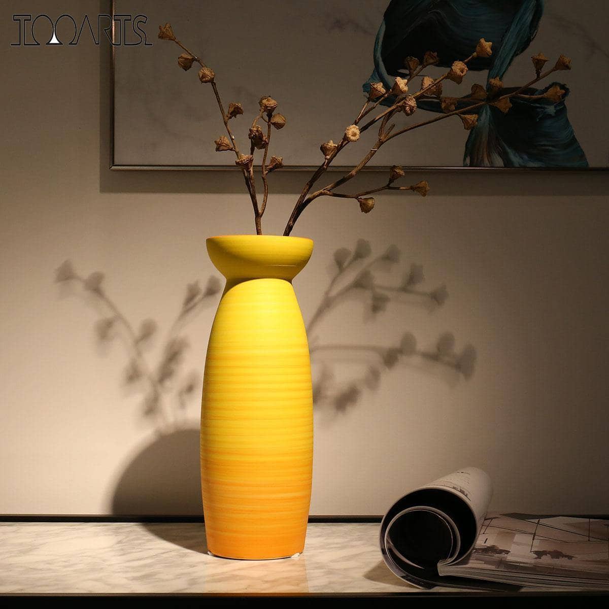 Colorful Ceramic Flower Vase Centerpiece - Vivid & Artistic Home Decor