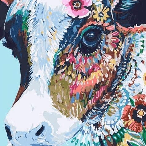 Colorful Ethnic Cow DIY Canvas Painting - Add a Pop of Color to Your Space