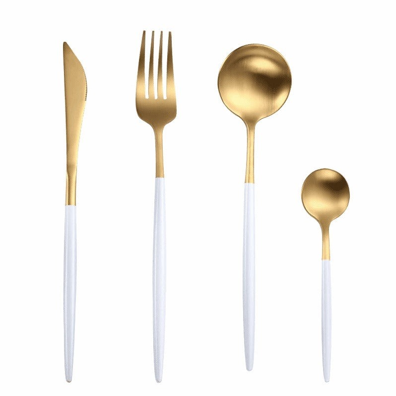 Contrast Dining Cutlery Set - Unique Knife, Fork & Spoon Flatware