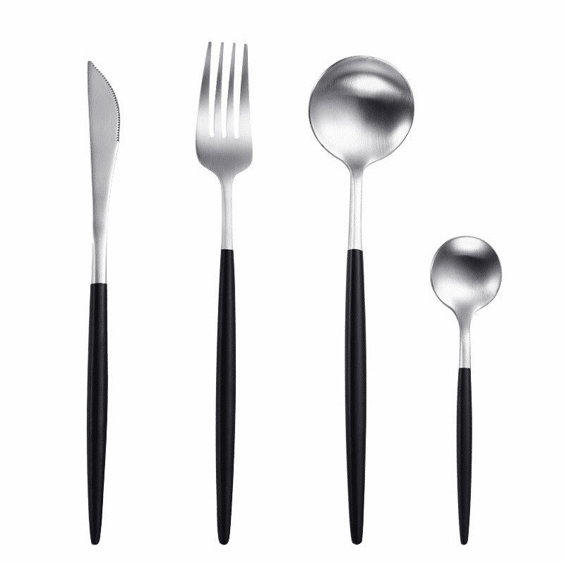 Contrast Dining Cutlery Set - Unique Knife, Fork & Spoon Flatware