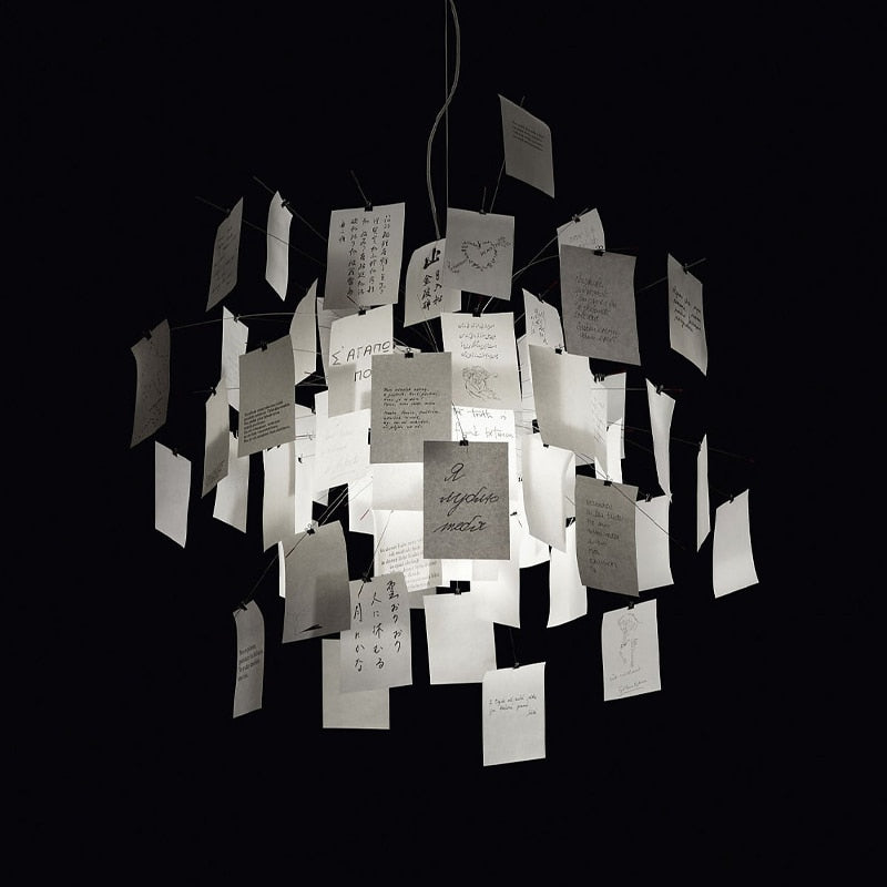 DIY Illumination Ingo Maurer Zettel Chandelier: Personalized Lighting