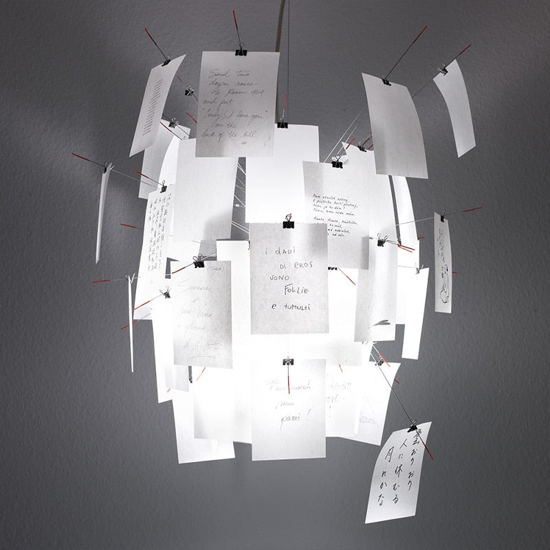 DIY Illumination Ingo Maurer Zettel Chandelier: Personalized Lighting