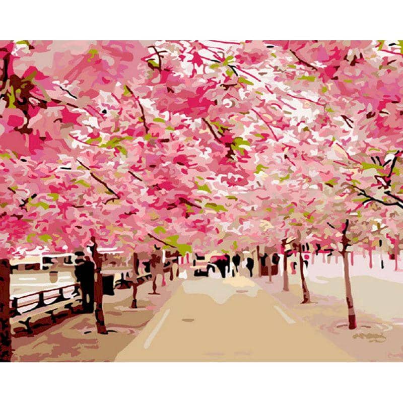 DIY Sakura Scenery Canvas Painting Kit - Personalize Your Home Decor