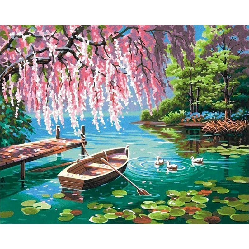DIY Sakura Scenery Canvas Painting Kit - Personalize Your Home Decor