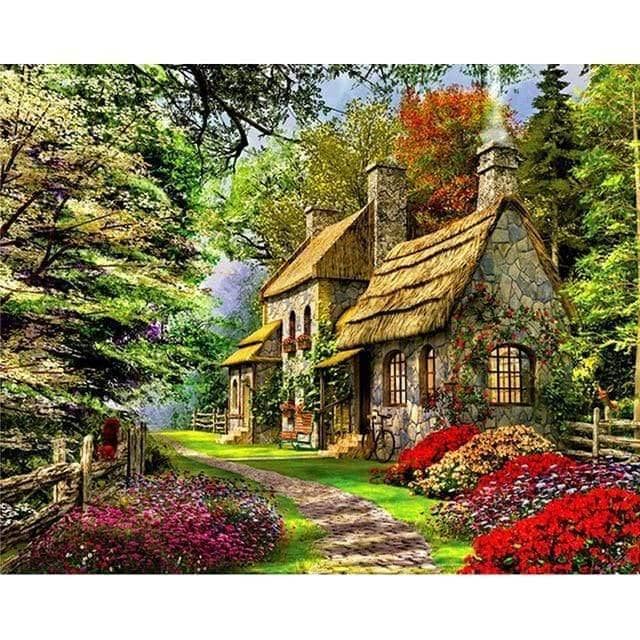 DIY Spring Cottage Canvas Painting Kit: Personalized Home Decor