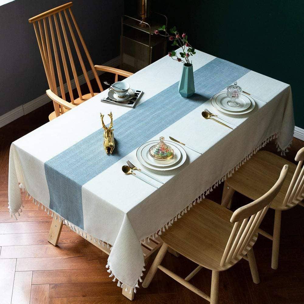 Damask Delight Jacquard Tassels Table Cloth - Chic Table Accessory