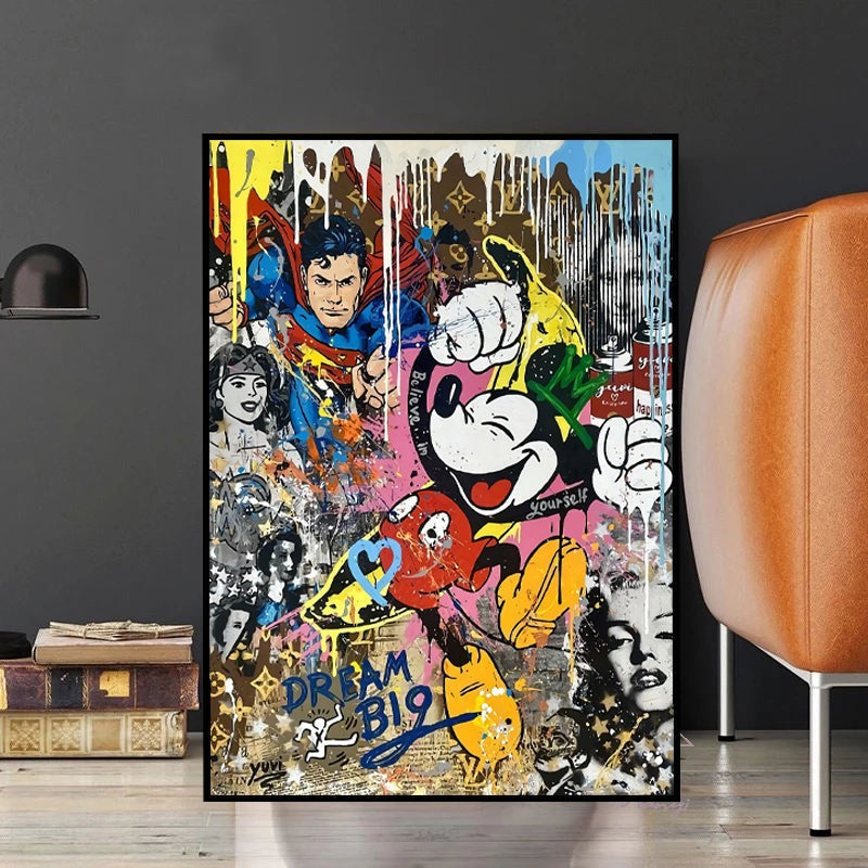 Dream Big: Mickey Mouse and Friends in Pop Art Graffiti