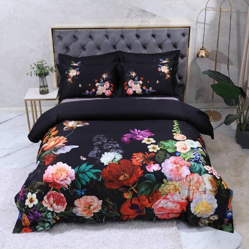 Egyptian Cotton Birds & Flowers Duvet Cover Set - Luxurious and Elegant Bedding