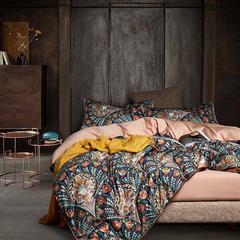 Egyptian Cotton Soft Bed Linen Flamingo Paisley Bedding Set - Comfortable and Chic