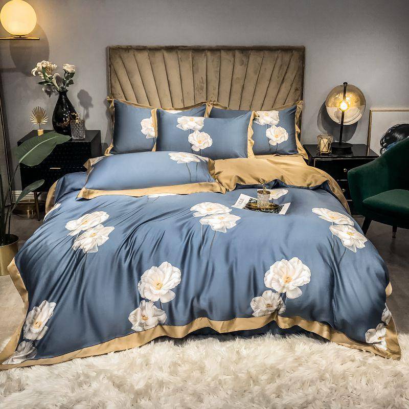 Elegant Garden Floral Bedding Set: Luxurious Tencel Material for Comfort