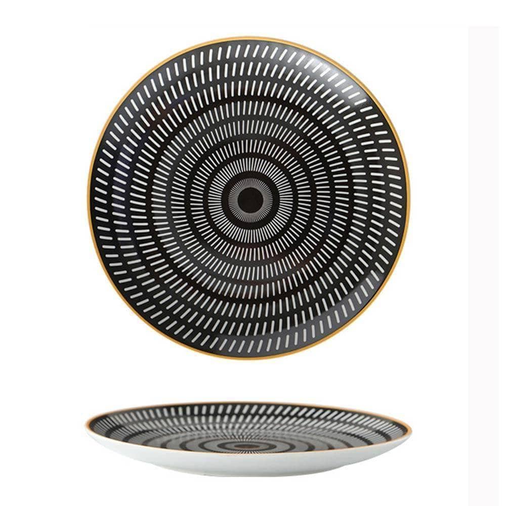 Elegant Geometric Ceramic Show Plates: Versatile and Stylish Dining Dish