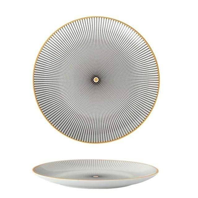 Elegant Geometric Ceramic Show Plates: Versatile and Stylish Dining Dish