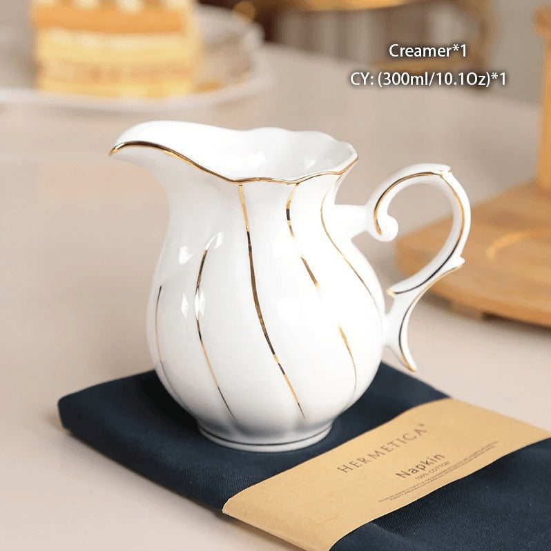 Elegant Gold Inlay Tea Set: Delicate and Elegant Dining Collection