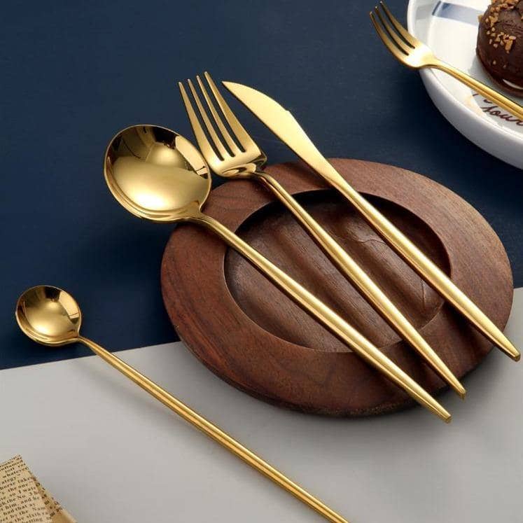 Elegant Gold Vibrant Cutlery Set: Chic and Stylish Dining Collection