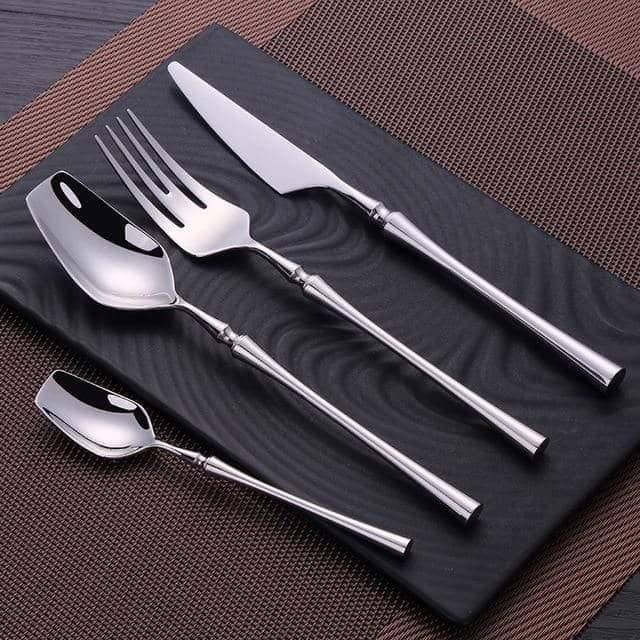 Elegant Luxury Gold Dining Cutlery Set - Fork, Knife, and Spoon Flatware